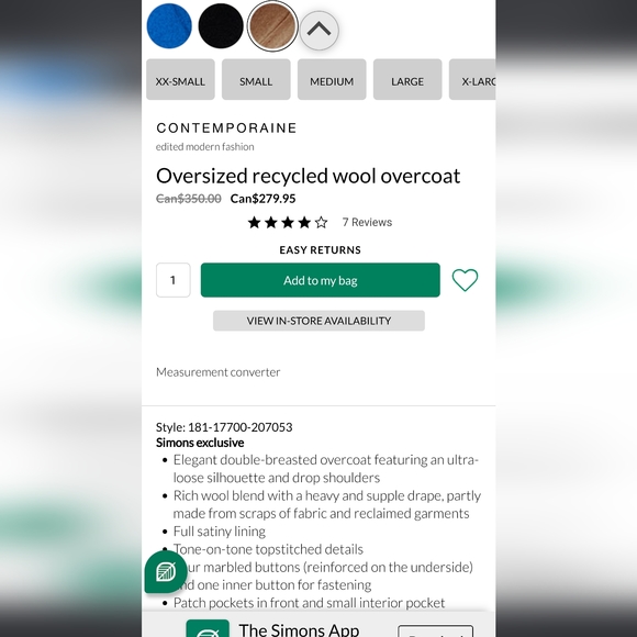 Simons Oversized Recycled Wool Overcoat - Picture 4 of 7